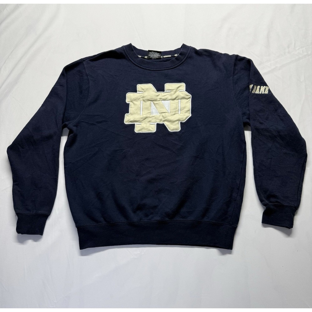 Notre Dame Fighting Irish Sweater Mens M Blue NCAA embroidered Pullover Crewneck